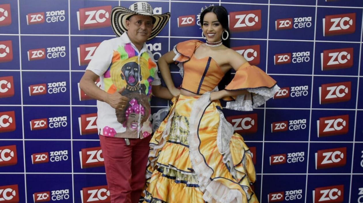 Los Reyes Centrales del Carnaval del Palmar de Varela,  Edinson Santiago Charris y Xilene Caballero.