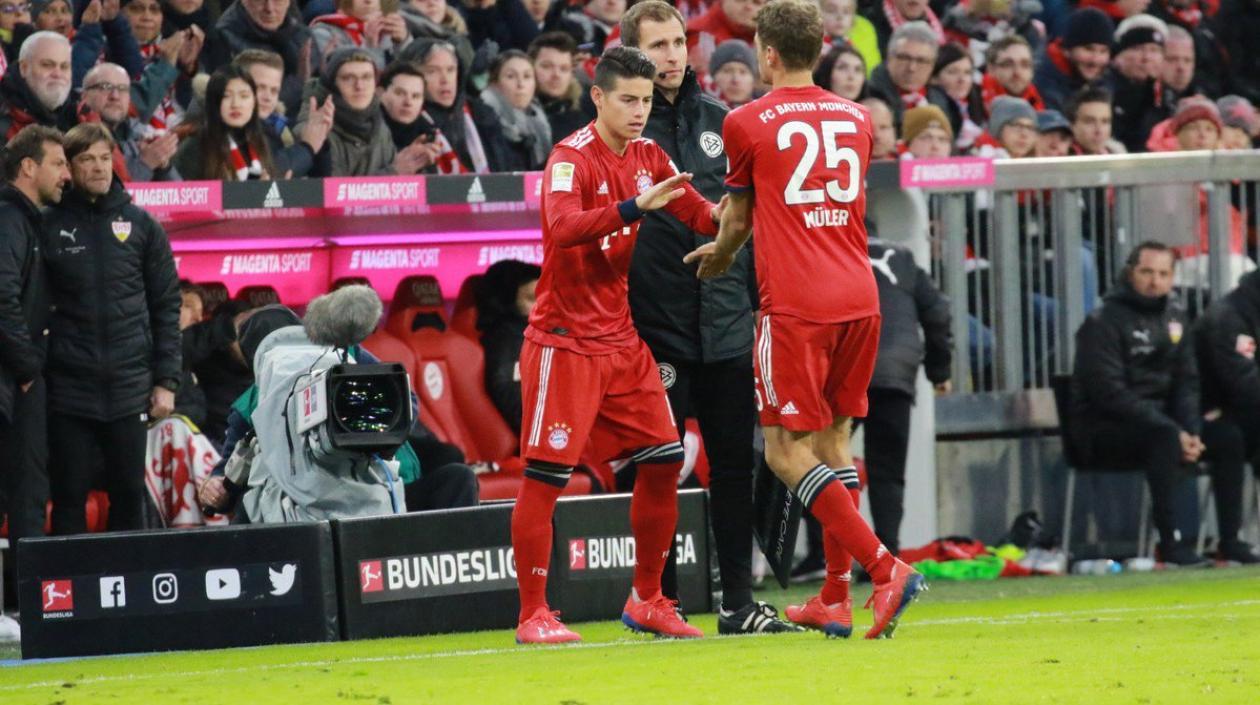 James ingresó a los 75 minutos del partido. 