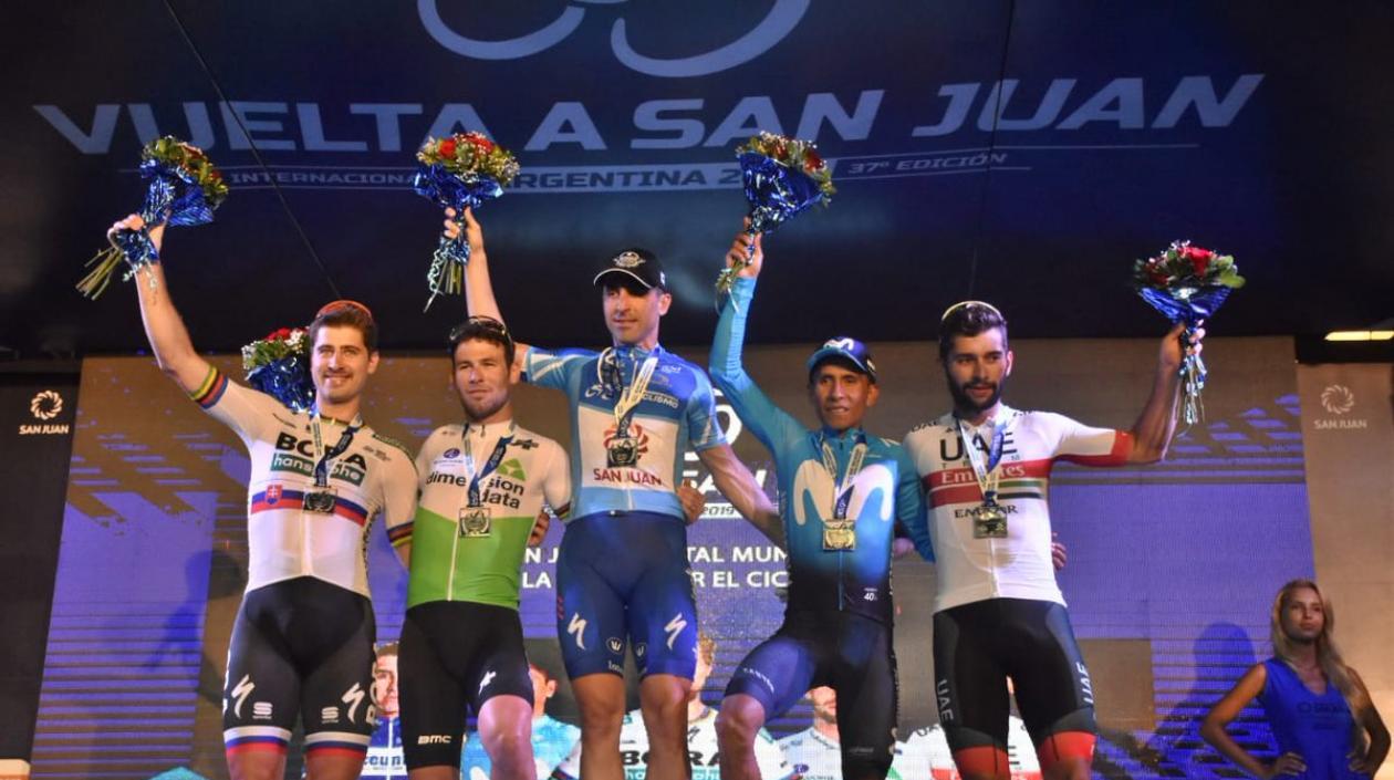 Peter Sagan, Mark Cavendish, Maxi Richeze, Nairo Quintana y Fernando Gaviria. 