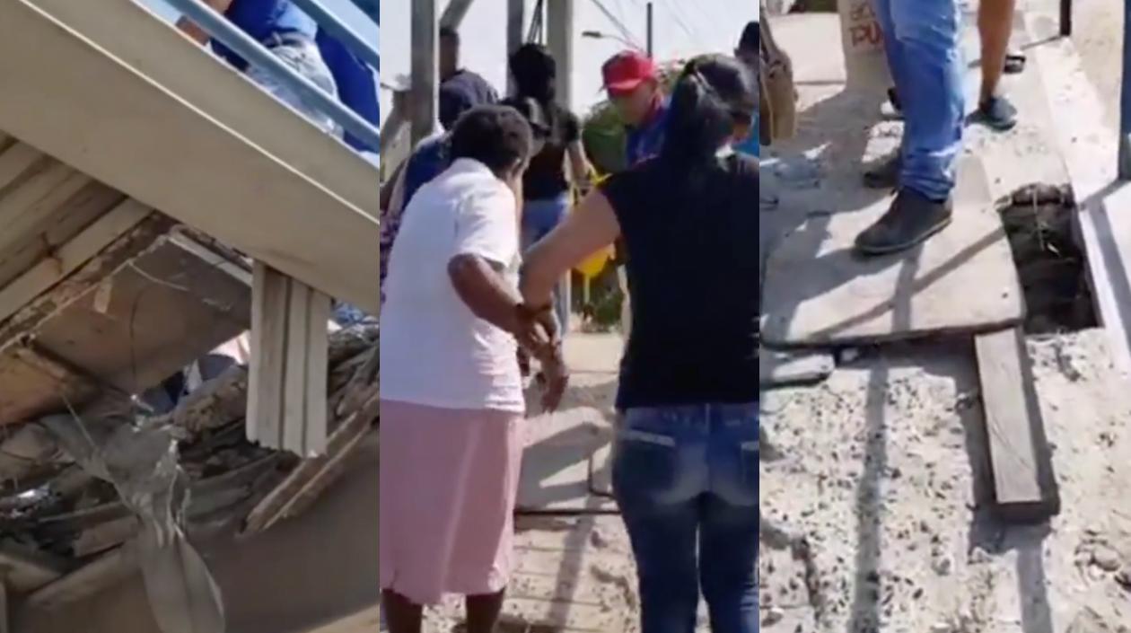 Imágenes del deterioro del puente. 