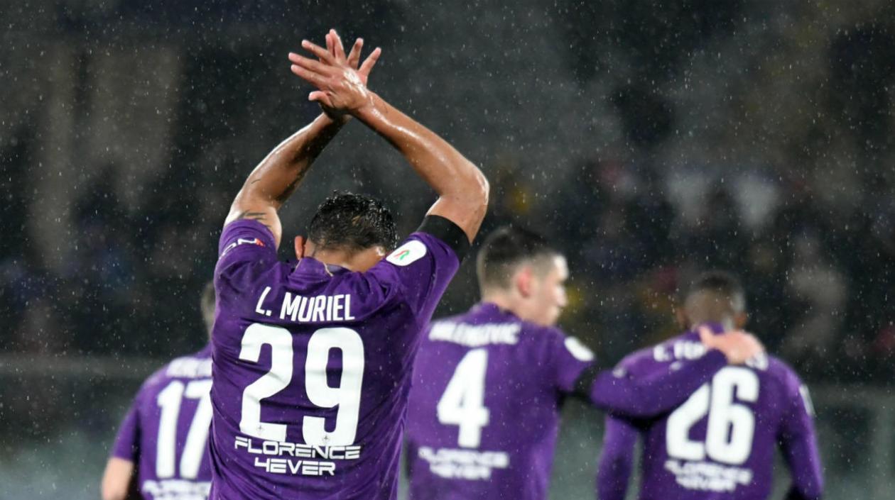 Luis Fernando Muriel celebra su anotación. 