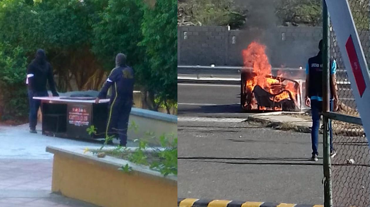 Actos vandálicos en la Universidad del Atlántico.