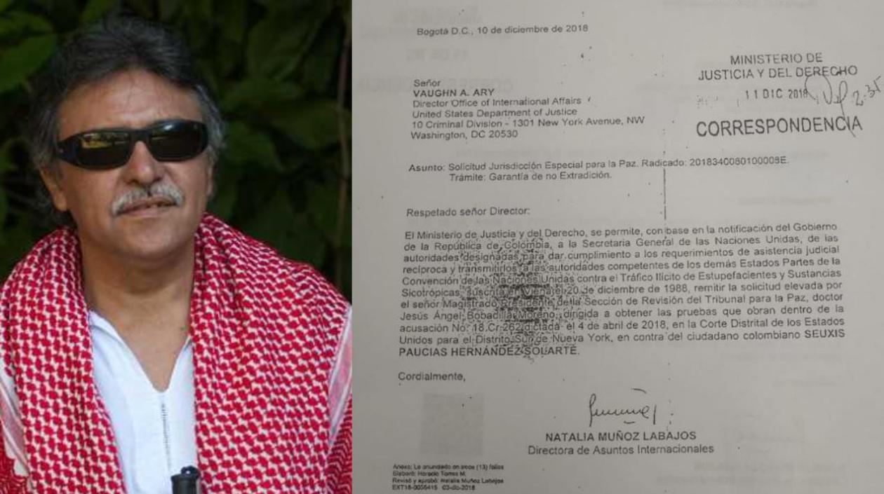 La carta pidiendo las pruebas en contra de Jesús Santrich a Estados Unidos nunca llegó.