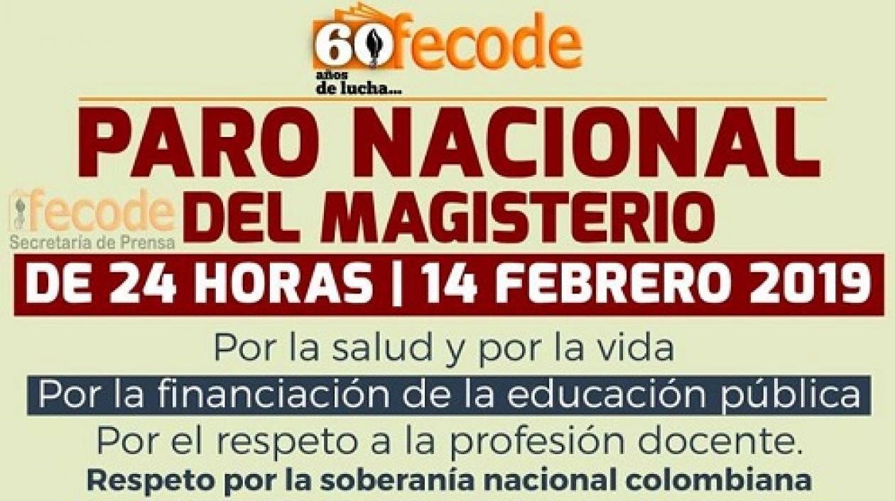 El paro docente será el 14 de febrero.