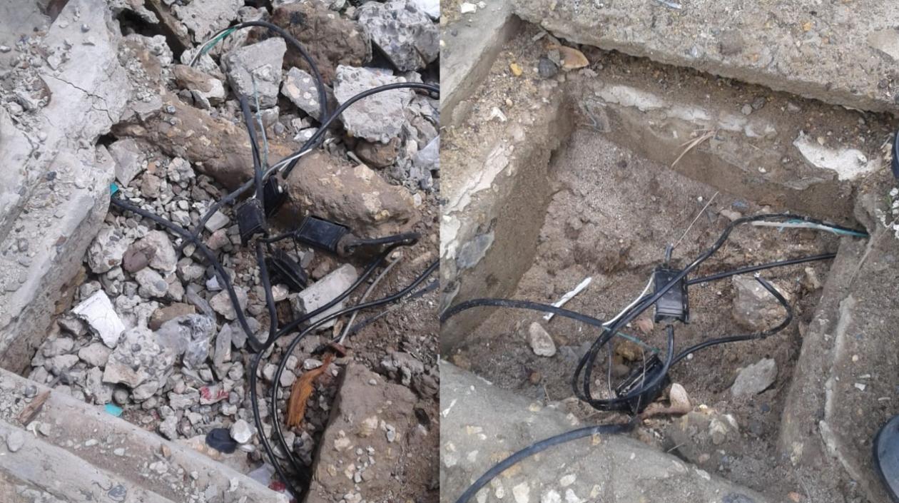 Imagen de los daños a los registros.