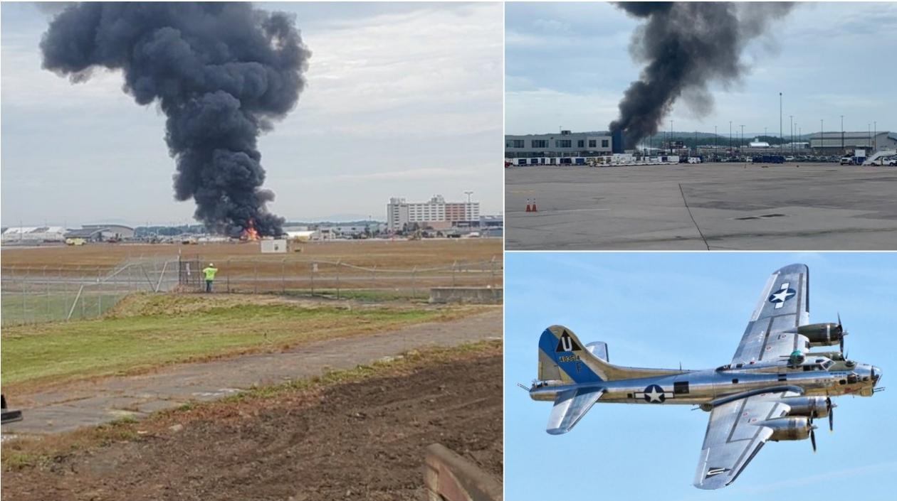  El avión siniestrado, un bombardero B-17, era parte de la colección de la fundación Collings.