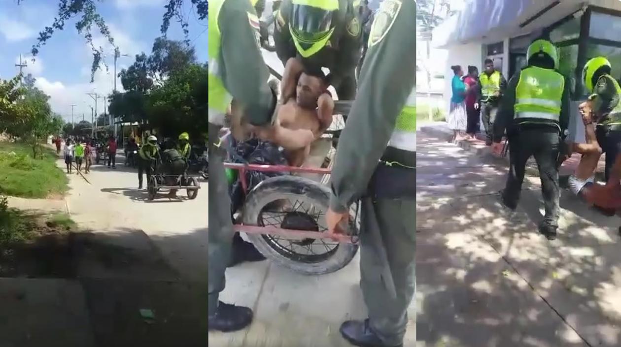Por falta de patrullas policías debieron conducir a un capturado en una carreta