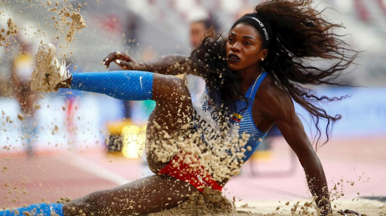 Caterine Ibargüen, atleta colombiana. 