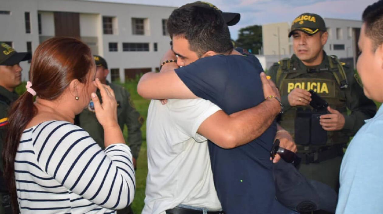 El reencuentro con sus familiares.