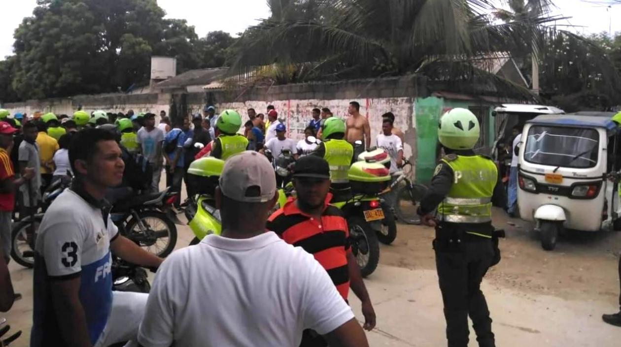Lugar donde ocurrió el crimen al mediodía de este viernes en Malambo.