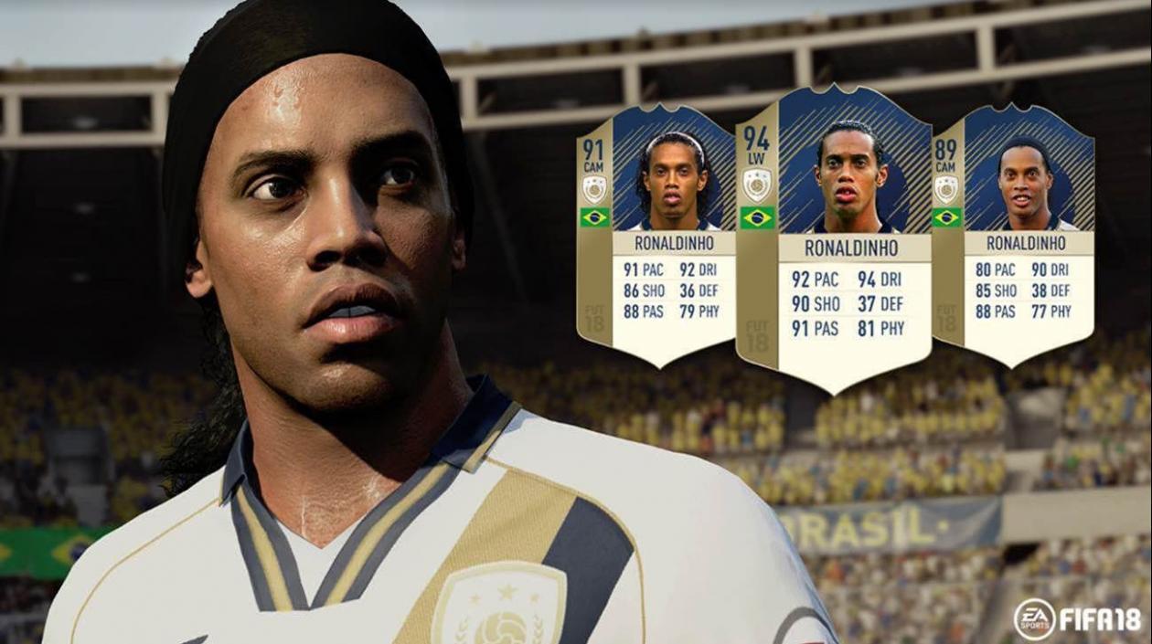 Imagen de Ronaldiho en el videojuego FIFA18.