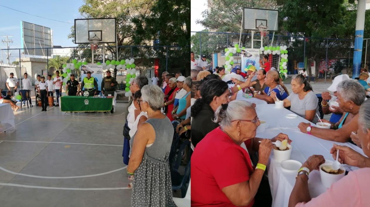 Actividad de la Policía con los abuelitos.