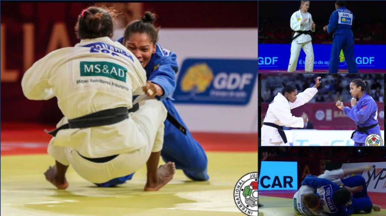 Yuri Alvear en varios combates.