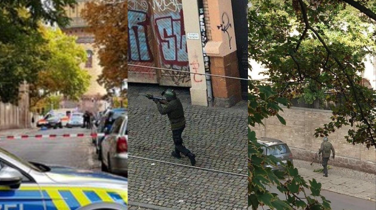 El hecho ocurrió en Halle y el agresor iba en traje militar, con un casco o máscara.