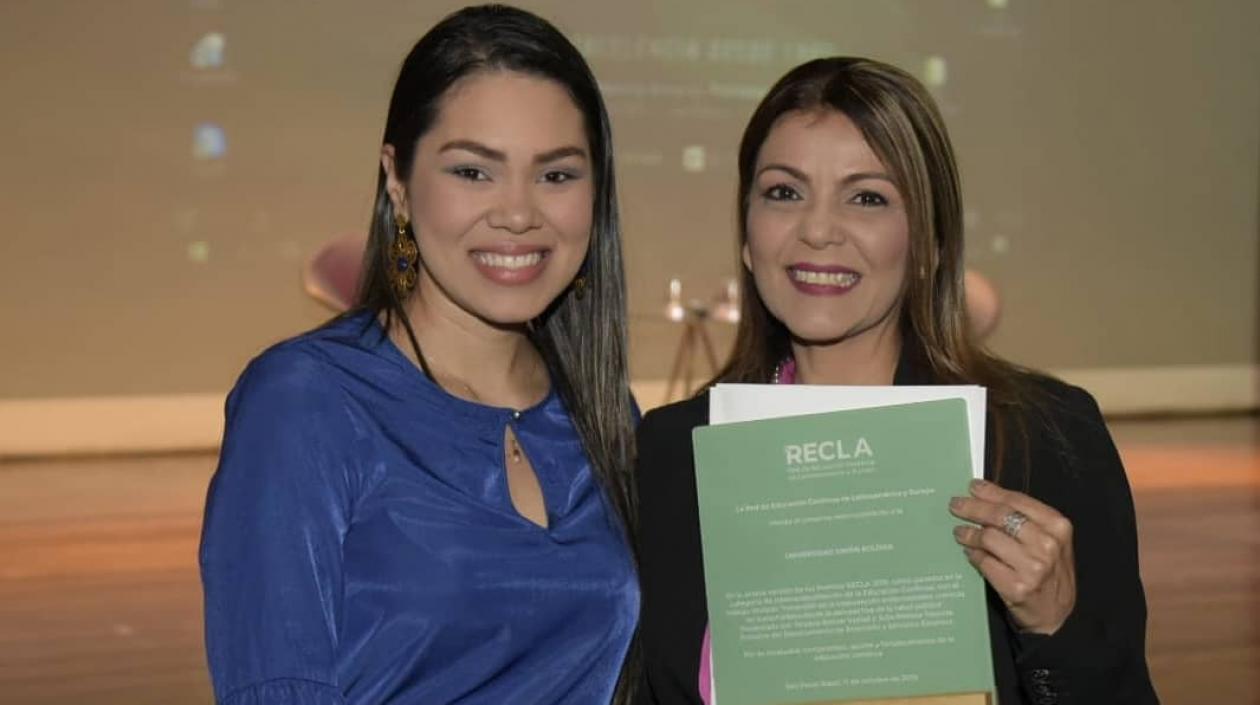 Melisa Taborda y Tatyana Bolívar, de Unisimón.