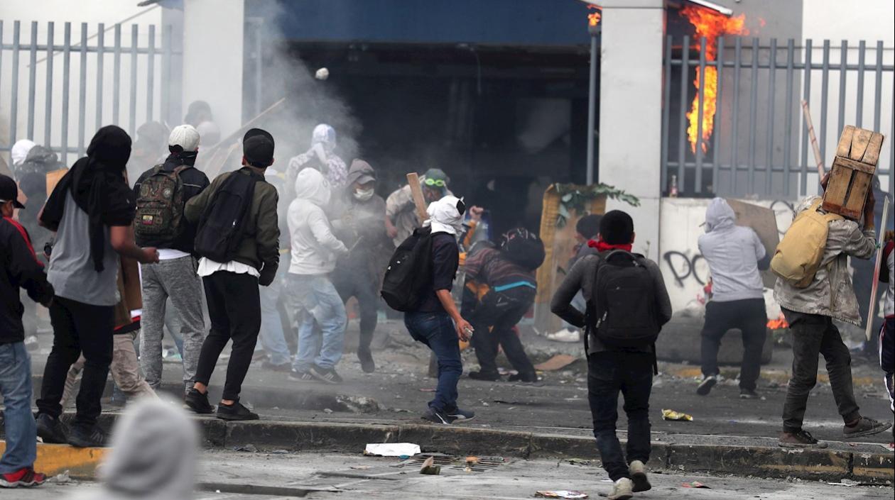 Imagen de la violenta protesta.