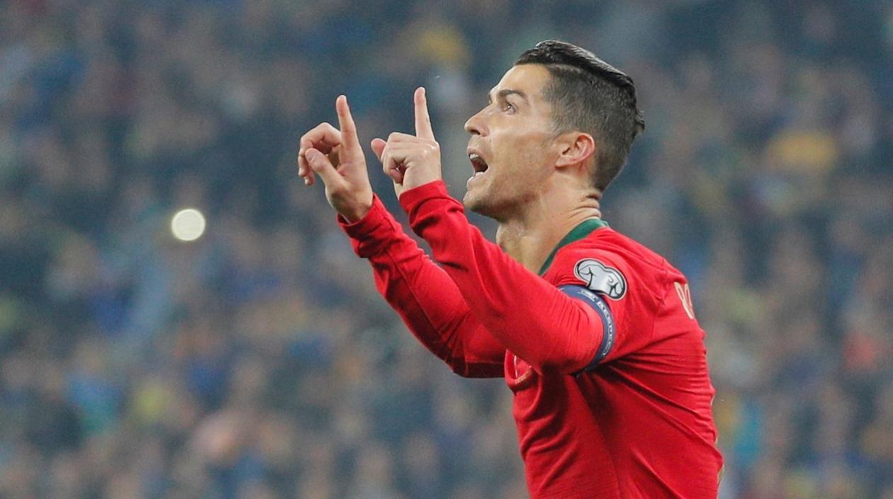 La celebración del delantero portugués.