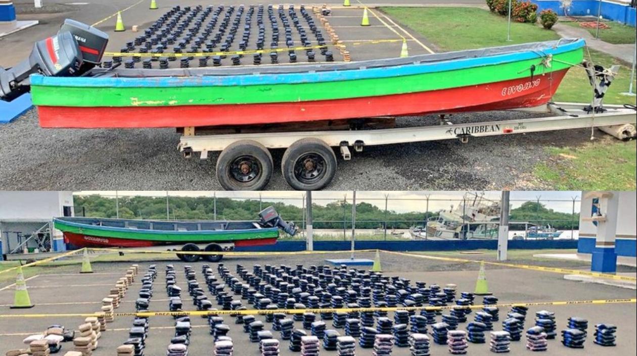 La droga fue hallada en una embarcación ubicada 55 millas de distancia de Punta Mala.