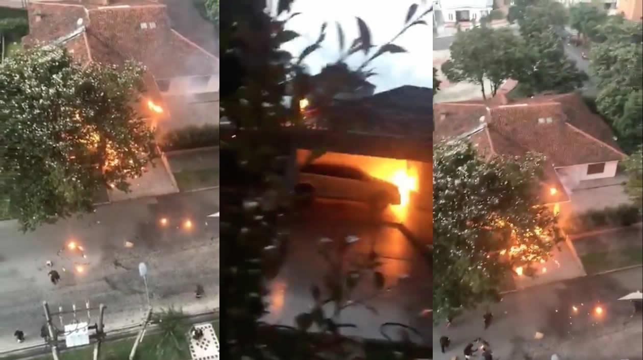 Imágenes del vandalismo estudiantil.