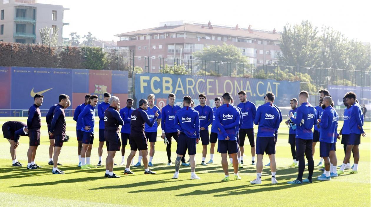 Entrenamiento del Barcelona. 