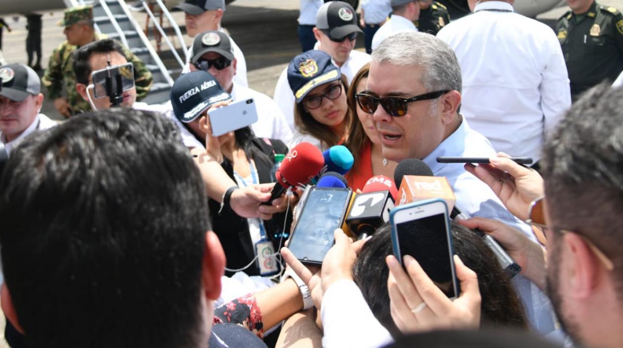 Presidente Duque en una visita al Meta.