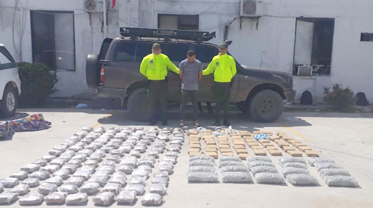 Droga hallada en la jurisdicción del barrio Villa Muvdi de Soledad.