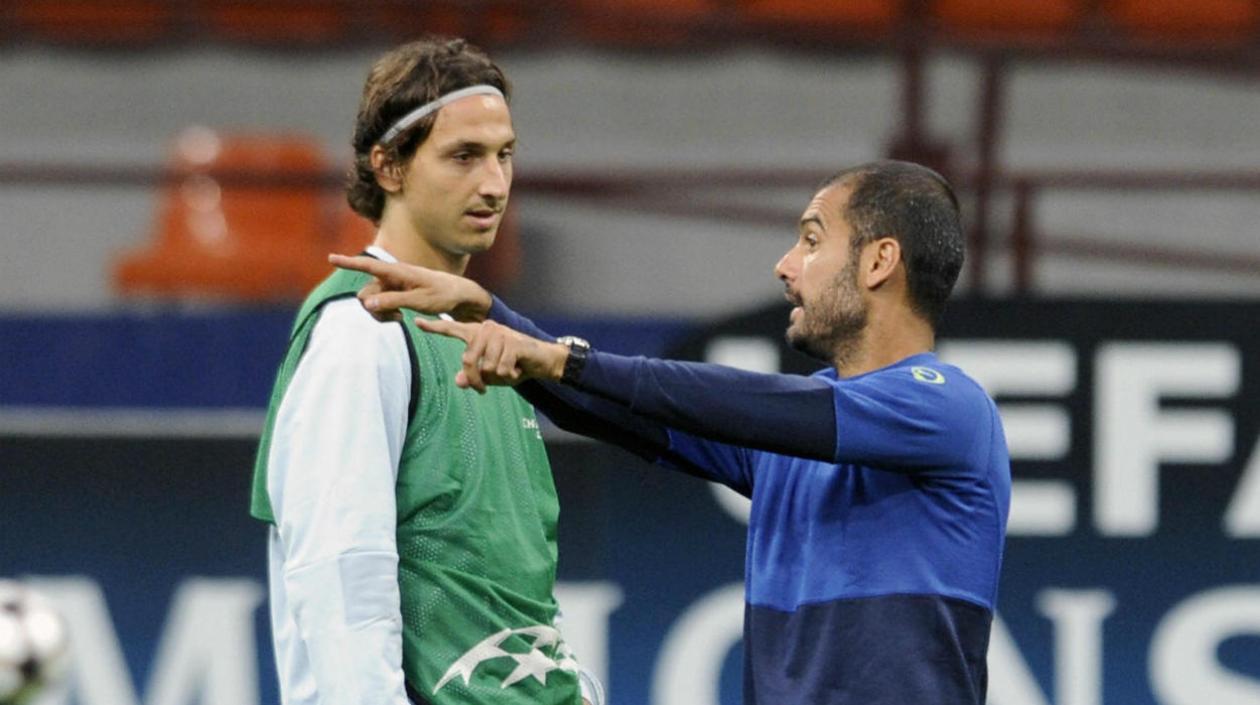 Zlatan Ibrahimovic y Pep Guardiola. 