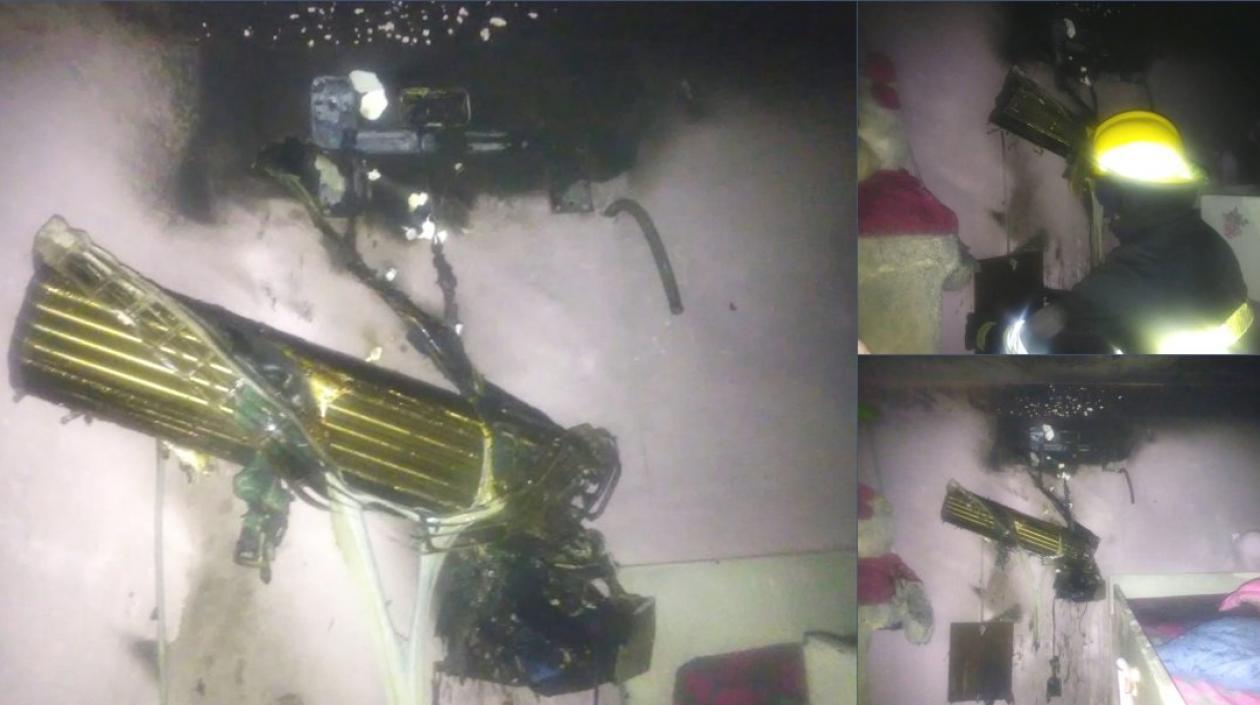El incendio comenzó en el aire acondicionado de una de las habitaciones.