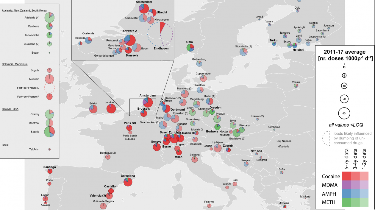 Barcelona es la que muestra un mayor consumo de todas las drogas.