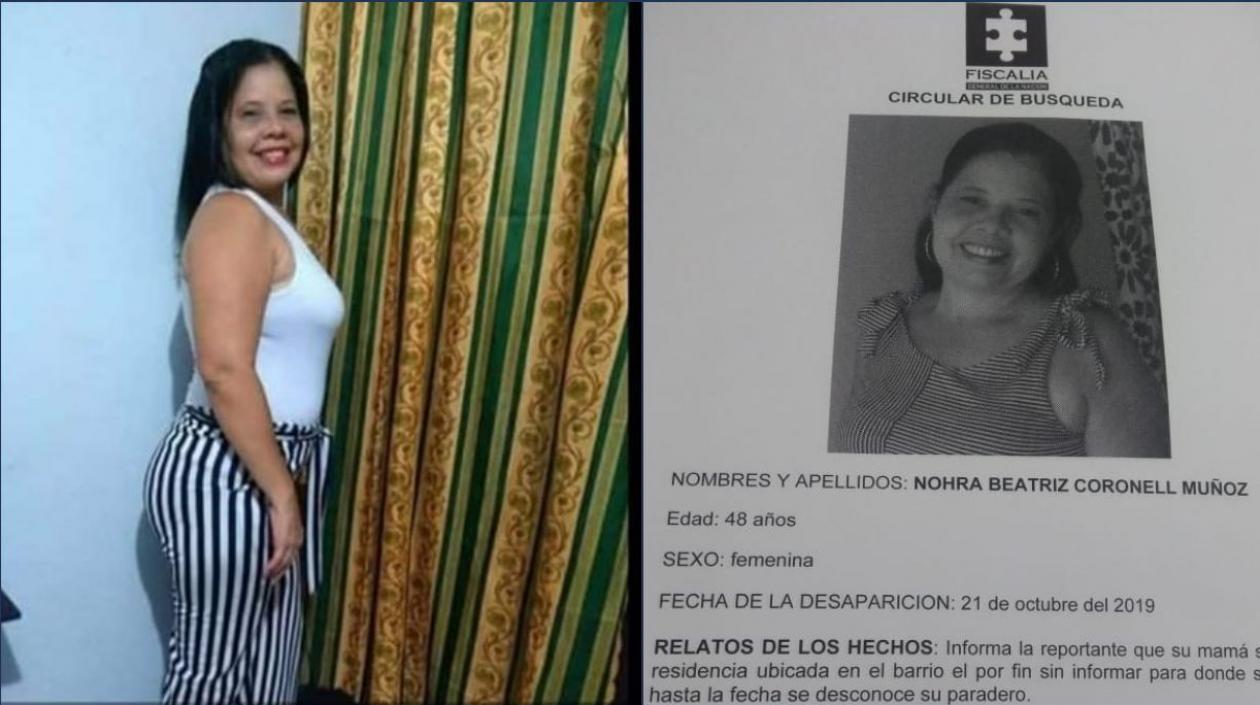 Nohra Beatriz Coronell Muñoz, ama de casa desaparecida.