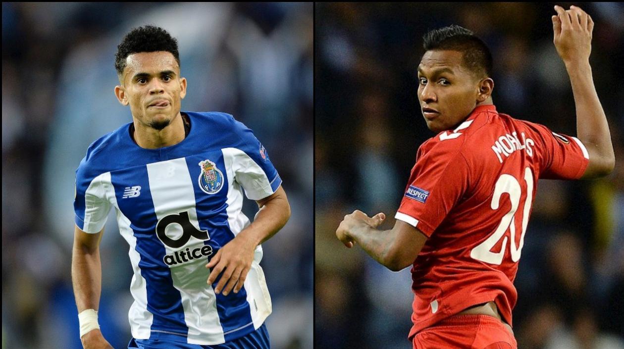Luis Díaz, de Porto, y Alfredo Morelos, de Rangers. 