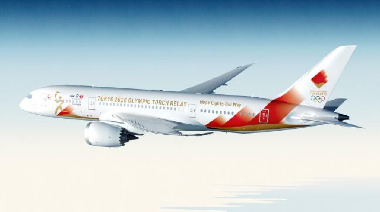 Avión diseñado para el transporte de la Antorcha Olímpica. 