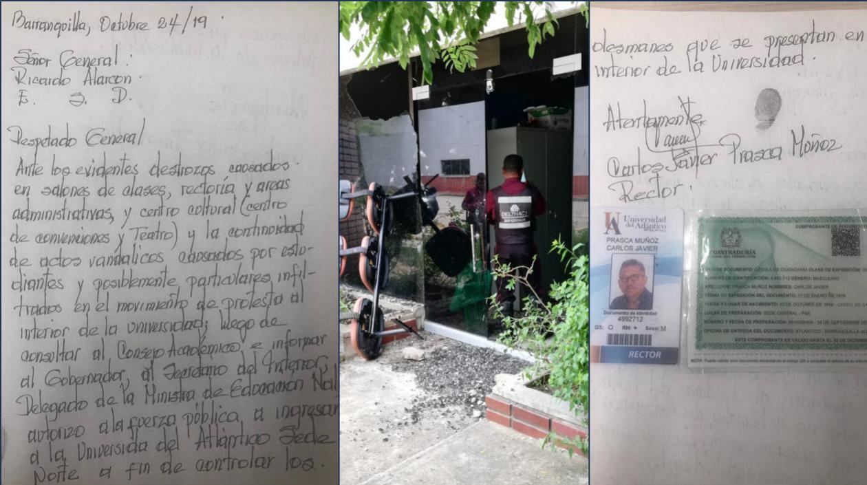 Esta fue la carta del Rector Carlos Prasca enviada al Comandante de la Mebar.