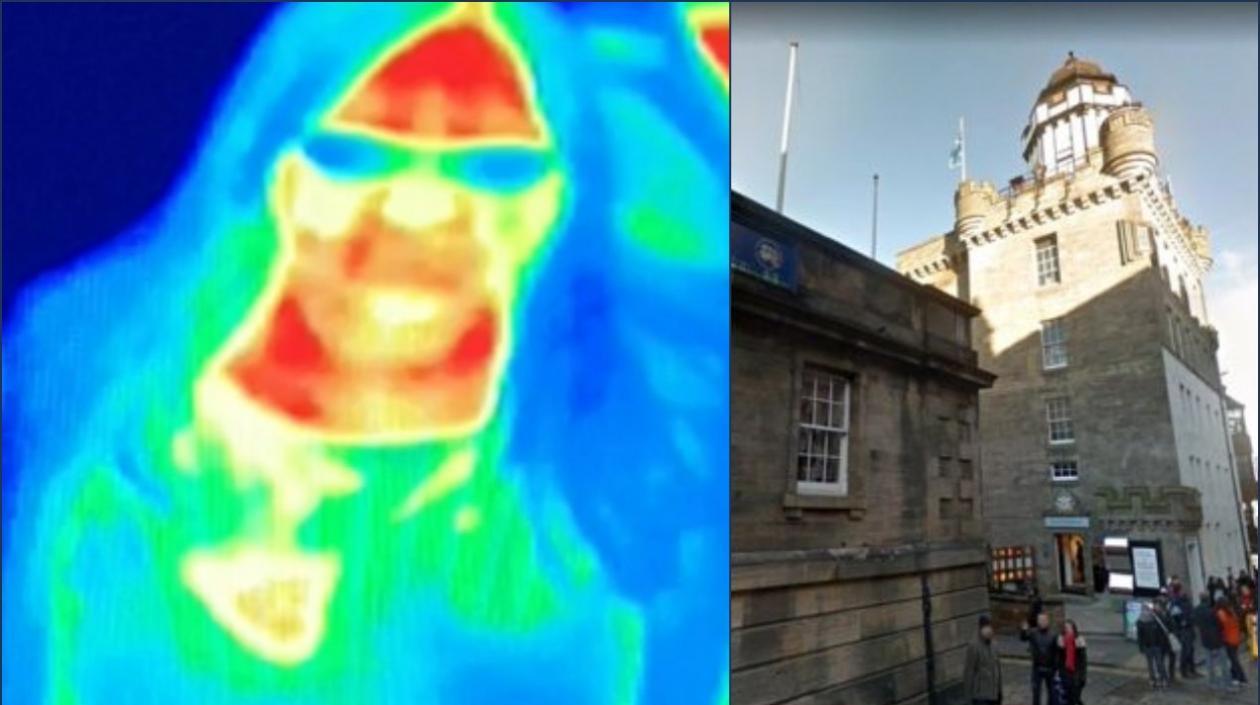 Imagen de calor dada por la cámara del lugar.