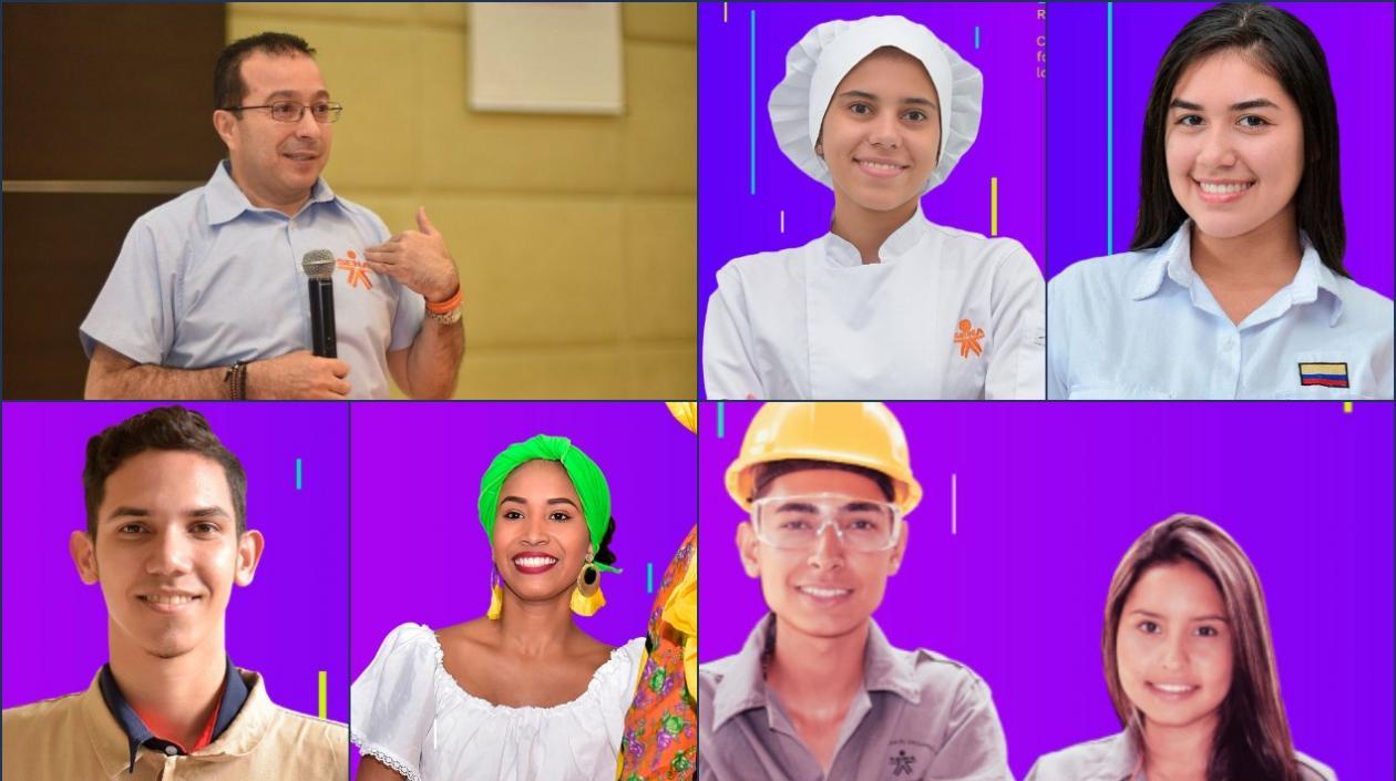 El Director del Sena y varios aprendices del Sena.