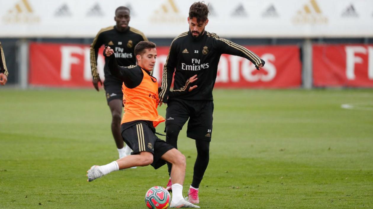Lucas Vásquez durante el entrenamiento. 