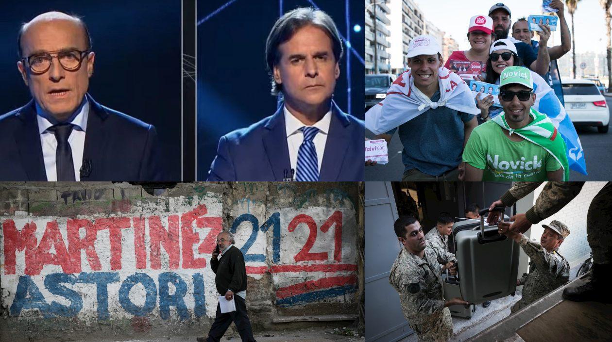 Daniel Martínez – del oficialista Frente Amplio (FA, izquierda)-  y Luis Lacalle Pou –  líder del opositor Partido Nacional (PN), dos de los candidatos.