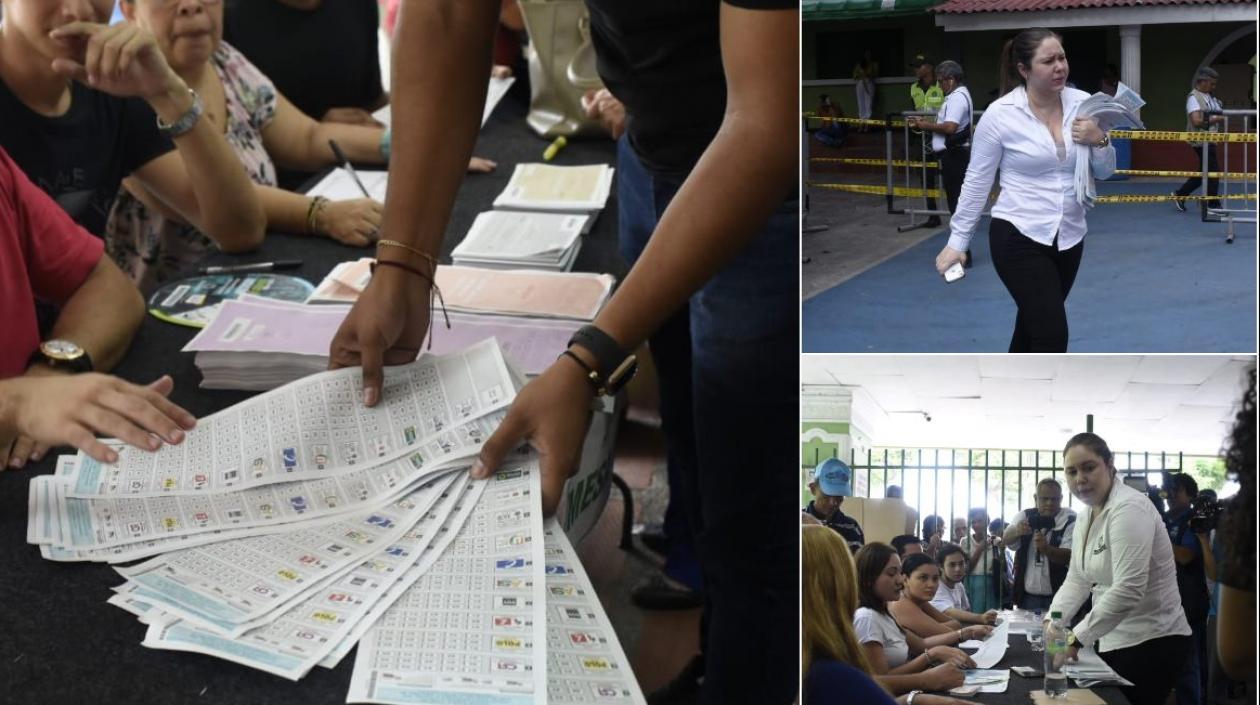 Cincuenta tarjetones por mesa llegaron para el inicio de la jornada electoral en el colegio Colón.