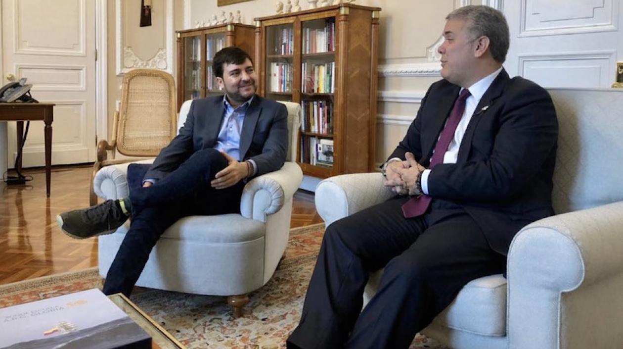 El Alcalde electo Jaime Pumarejo, con el Presidente Iván Duque.