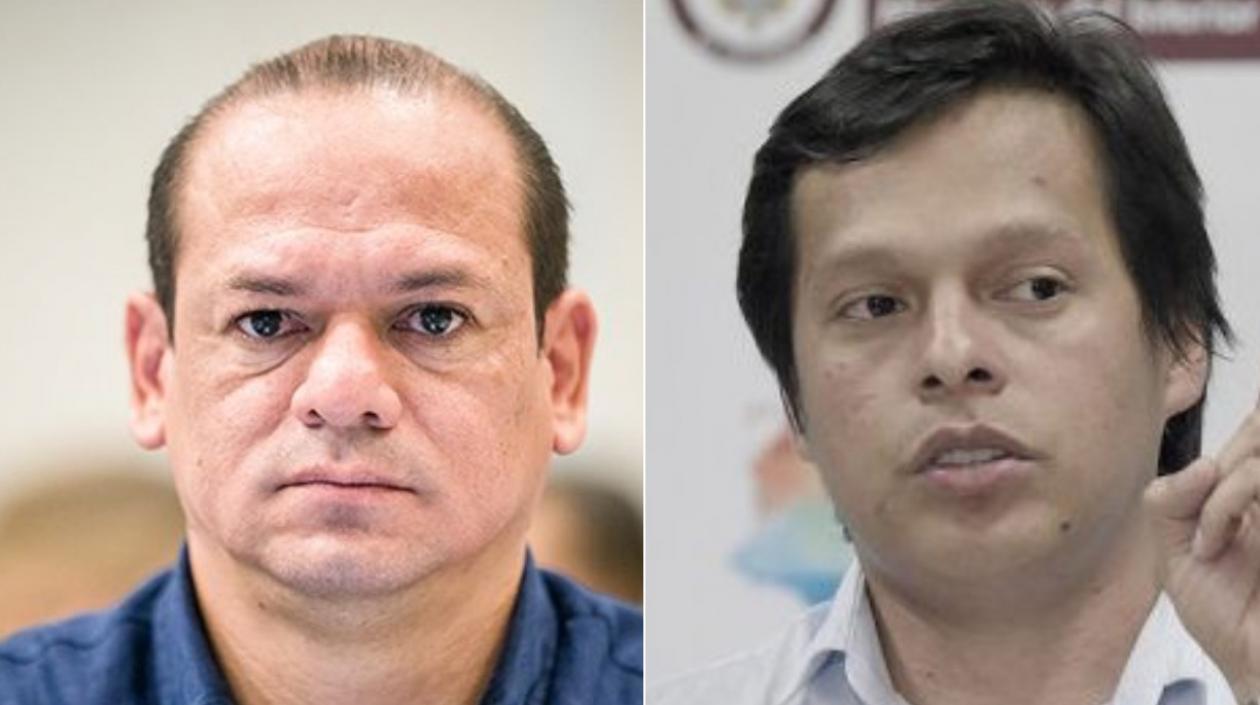 El gobernador de Guainía, Javier Eliécer Zapata Parrado; y el exgobernador Óscar Armando Rodríguez Sánchez.