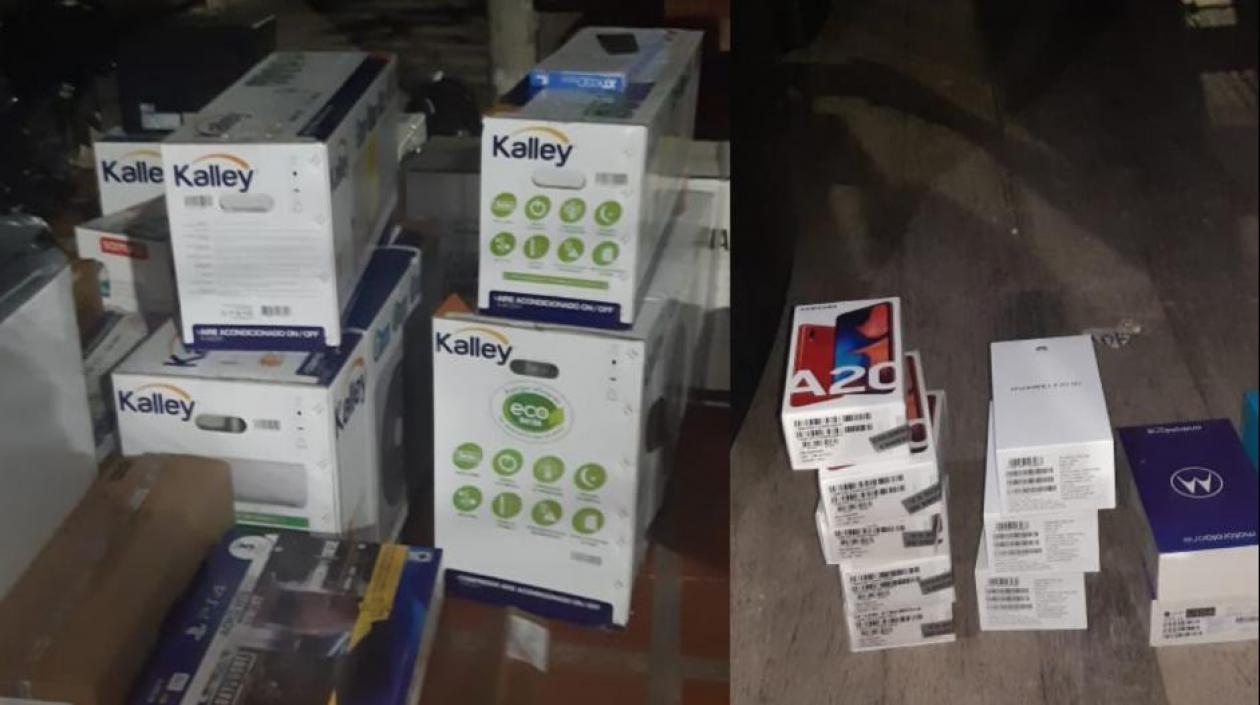 Los electrodomésticos que fueron recuperados por la Policía.