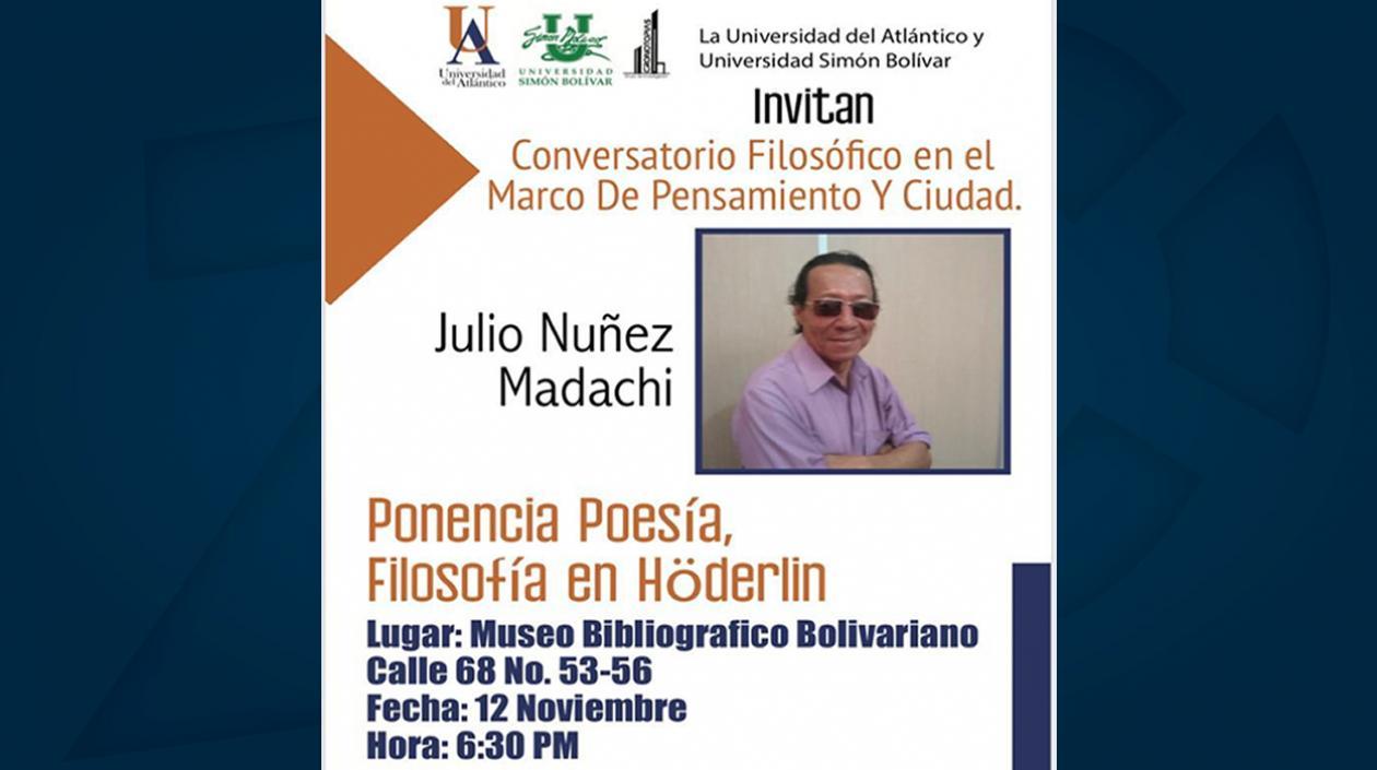 Este martes, charla de Julio Núñez Madachi.