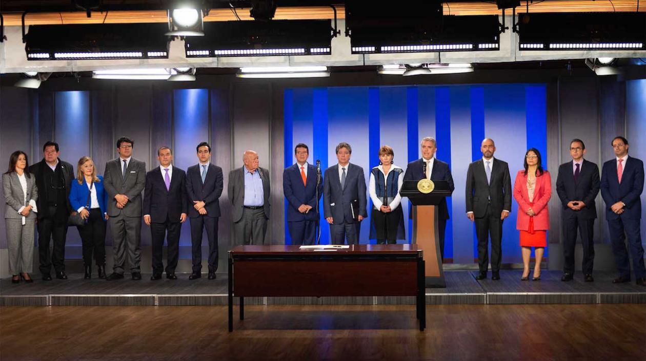 Presidente Duque, tras reunirse con la Mesa de Concertación Laboral.