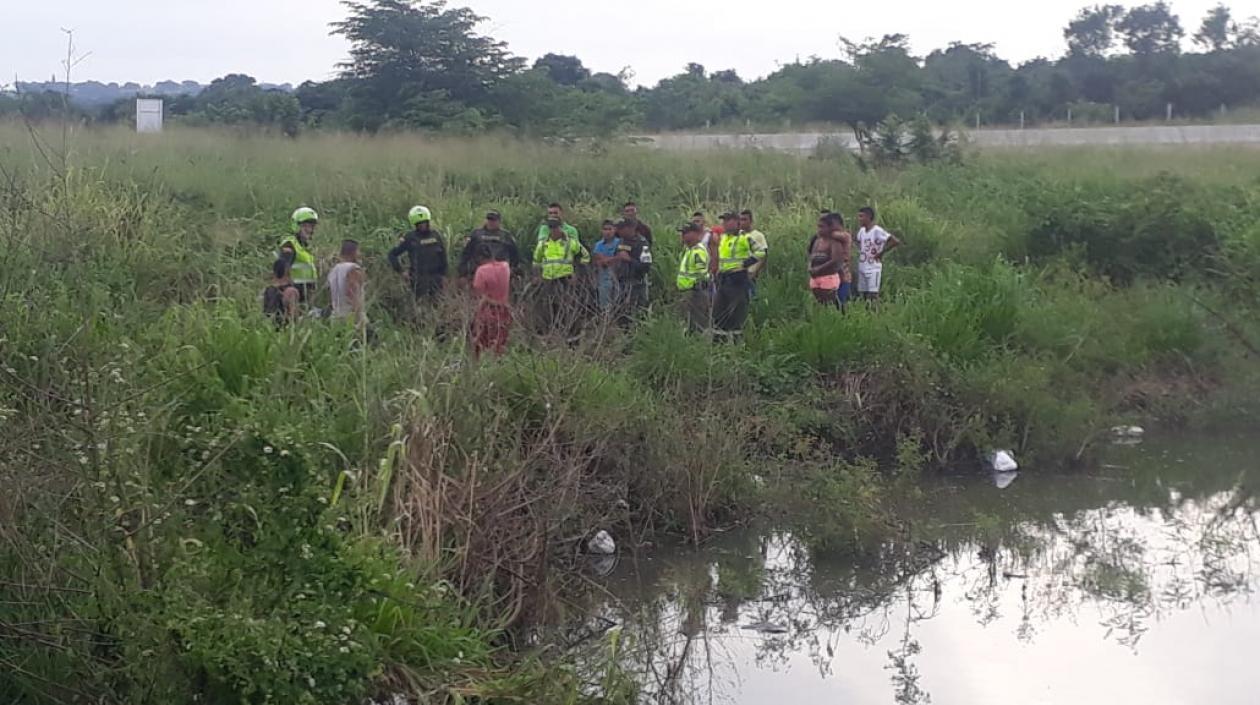 Lugar donde ocurrieron los hechos en un jagüey, ubicado en la vía a Caracolí, Malambo.