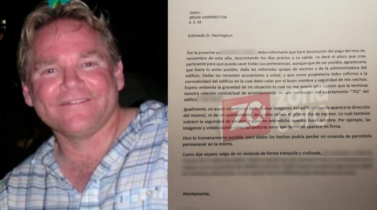 Brian Harrington y la carta donde lo echan.