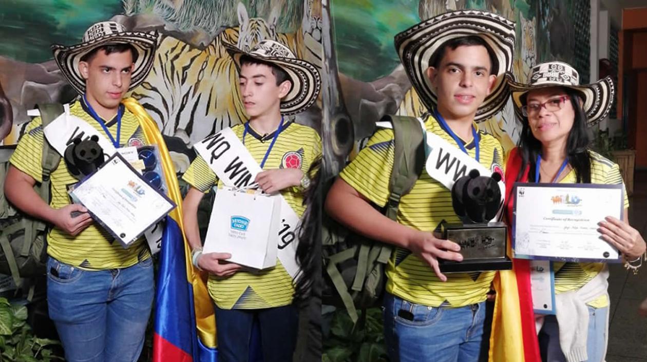 Jorge Arteta y Esteban Álvarez/Jorge Arteta junto a la docente Ligia Torres.