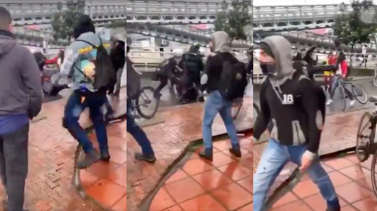 Momento de la violenta agresión.