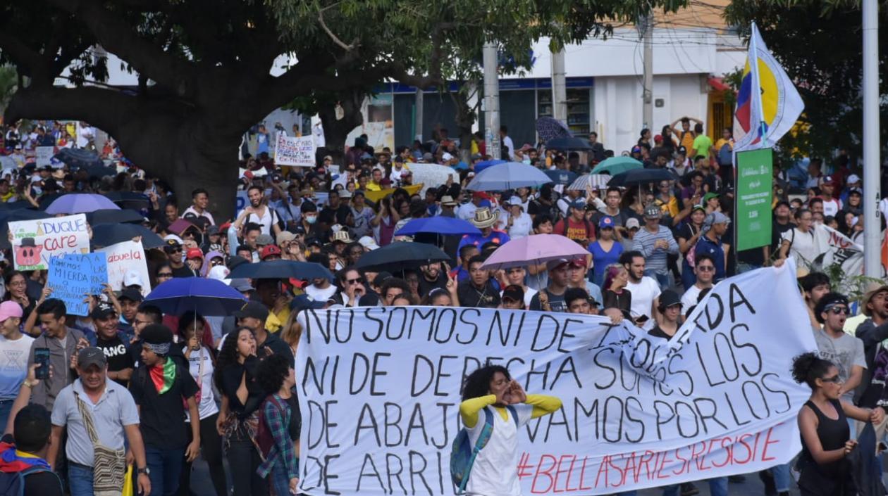Marcha partió desde la calle 93 para llegar al centro de Barranquilla.