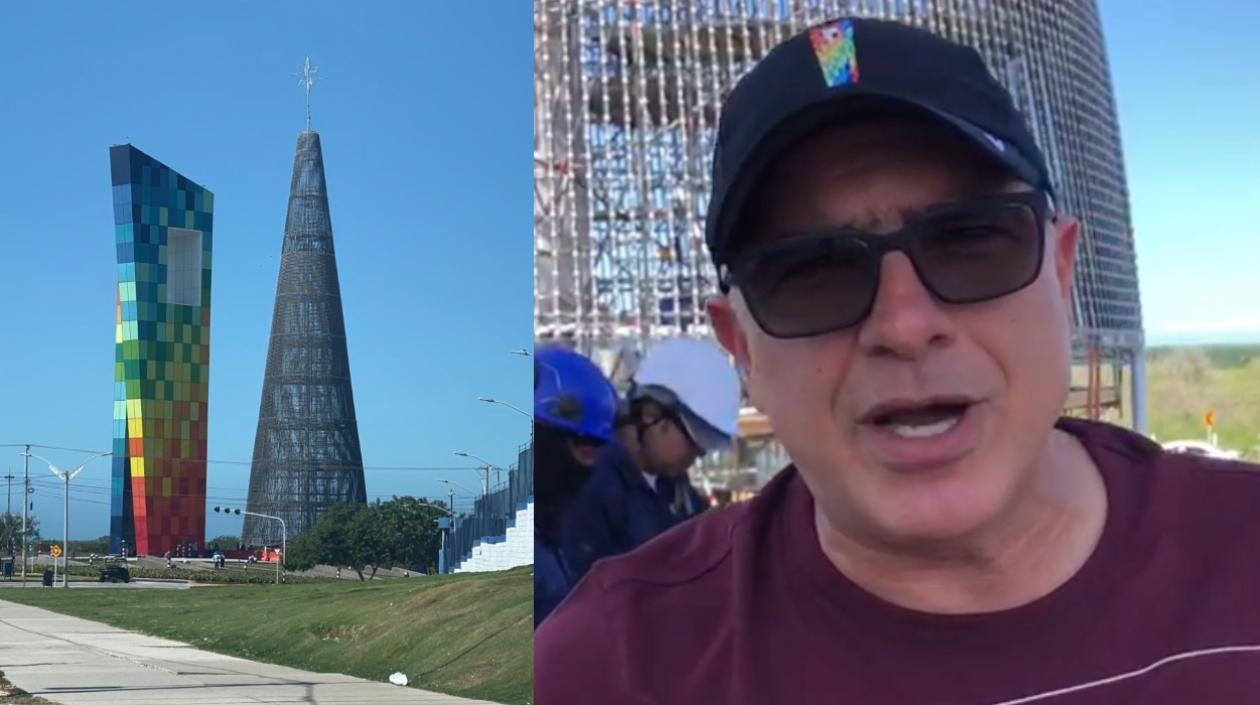 El árbol de Navidad y Christian Daes.