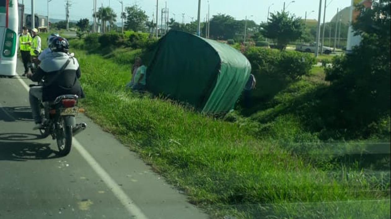 Así quedó el camión.
